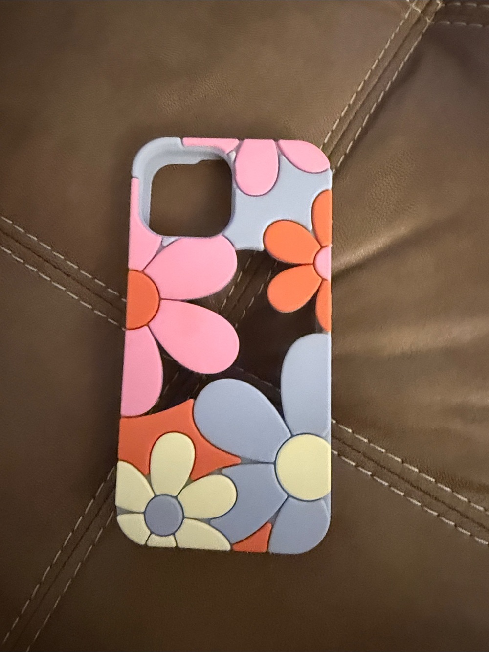 Floral Soft-Touch Phone Case in Pink, Orange & Lavender